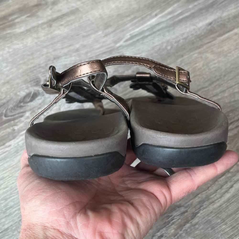 Vionic Julie II Thong Sandals Bronze Floral Womens 9‎ UK 7 EU 41 - Picture 5 of 8